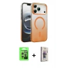 MARSİLYAN™- iPhone 17 Pro Kılıf Ahenk Doku Özel Seri - Siyah Bilvis 3D Cam Ekran Koruyucu + Raze Metal Kamera Lens - GS