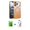 MARSİLYAN™- iPhone 17 Pro Kılıf Ahenk Doku Özel Seri - Siyah Bilvis 3X AR HD Cam Ekran Koruyucu + Raze Metal Kamera Lens - TU