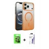 MARSİLYAN™- iPhone 17 Pro Kılıf Ahenk Doku Özel Seri - Siyah Bilvis 3X AR HD Cam Ekran Koruyucu + Raze Metal Kamera Lens - GI