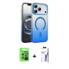 MARSİLYAN™- iPhone 17 Pro Kılıf Ahenk Doku Özel Seri - Siyah Bilvis 3X AR HD Cam Ekran Koruyucu + Raze Metal Kamera Lens - GS