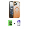 MARSİLYAN™- iPhone 17 Pro Kılıf Ahenk Doku Özel Seri - Siyah Bilvis 5in1 3D Magic Cam Ekran Koruyucu + Raze Metal Kamera Lens - GI
