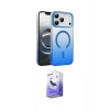 MARSİLYAN™- iPhone 17 Pro Kılıf Ahenk Doku Özel Seri - Siyah Bilvis 5in1 5D Magic Hayalet Cam Ekran Koruyucu