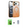 MARSİLYAN™- iPhone 17 Pro Kılıf Ahenk Doku Özel Seri - Siyah Joko Magic 5D Cam + Raze Metal Kamera Lens - TU