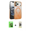 MARSİLYAN™- iPhone 17 Pro Kılıf Ahenk Doku Özel Seri - Siyah Joko Magic 5D Hayalet Cam + Raze Metal Kamera Lens - GI