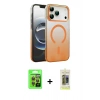 MARSİLYAN™- iPhone 17 Pro Kılıf Ahenk Doku Özel Seri - Siyah Joko Magic 5D Hayalet Cam + Raze Metal Kamera Lens - TU