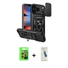 MARSİLYAN™- iPhone 17 Pro Kılıf Ahenk Klasik - Şeffaf Pasifik Cam Ekran Koruyucu + Raze Metal Kamera Lens - TU