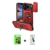 MARSİLYAN™- iPhone 17 Pro Kılıf Ahenk Klasik - Şeffaf Pasifik Cam Ekran Koruyucu + Raze Metal Kamera Lens - TU