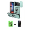 MARSİLYAN™- iPhone 17 Pro Kılıf Ahenk Klasik - Siyah 3D Antistatik Hayalet Cam Ekran Koruyucu + Raze Metal Kamera Lens - GI