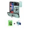 MARSİLYAN™- iPhone 17 Pro Kılıf Ahenk Klasik - Siyah 3D Antistatik Seramik Nano Ekran Koruyucu + Raze Metal Kamera Lens - GS