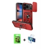 MARSİLYAN™- iPhone 17 Pro Kılıf Ahenk Klasik - Siyah 3D Antistatik Seramik Nano Ekran Koruyucu + Raze Metal Kamera Lens - TU