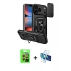 MARSİLYAN™- iPhone 17 Pro Kılıf Ahenk Klasik - Siyah 3D Antistatik Seramik Nano Ekran Koruyucu + Raze Metal Kamera Lens - TU