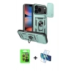 MARSİLYAN™- iPhone 17 Pro Kılıf Ahenk Klasik - Siyah 3D Antistatik Seramik Nano Ekran Koruyucu + Raze Metal Kamera Lens - TU
