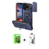 MARSİLYAN™- iPhone 17 Pro Kılıf Ahenk Klasik - Siyah Bilvis 3X AR Hayalet Cam Ekran Koruyucu + Raze Metal Kamera Lens - TU