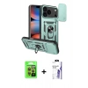 MARSİLYAN™- iPhone 17 Pro Kılıf Ahenk Klasik - Siyah Bilvis 3X AR HD Cam Ekran Koruyucu + Raze Metal Kamera Lens - TU