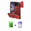 MARSİLYAN™- iPhone 17 Pro Kılıf Ahenk Klasik - Siyah Bilvis 5in1 3D Magic Cam Ekran Koruyucu + Raze Metal Kamera Lens - GI