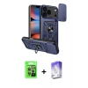 MARSİLYAN™- iPhone 17 Pro Kılıf Ahenk Klasik - Siyah Bilvis 5in1 3D Magic Cam Ekran Koruyucu + Raze Metal Kamera Lens - GI