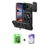 MARSİLYAN™- iPhone 17 Pro Kılıf Ahenk Klasik - Siyah Bilvis 5in1 3D Magic Cam Ekran Koruyucu + Raze Metal Kamera Lens - GI