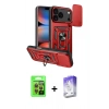 MARSİLYAN™- iPhone 17 Pro Kılıf Ahenk Klasik - Siyah Bilvis 5in1 3D Magic Cam Ekran Koruyucu + Raze Metal Kamera Lens - TU