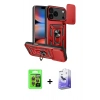 MARSİLYAN™- iPhone 17 Pro Kılıf Ahenk Klasik - Siyah Bilvis 5in1 5D Magic Hayalet Cam Ekran Koruyucu + Raze Metal Kamera Lens - TU