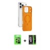 MARSİLYAN™- iPhone 17 Pro Kılıf Ahenk Minimal Serisi - Siyah 360 Mat Full Body Arka Koruyucu + Raze Metal Kamera Lens - GS