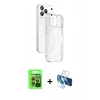 MARSİLYAN™- iPhone 17 Pro Kılıf Ahenk Minimal Serisi - Siyah 3D Antistatik Seramik Nano Ekran Koruyucu + Raze Metal Kamera Lens - TU