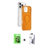 MARSİLYAN™- iPhone 17 Pro Kılıf Ahenk Minimal Serisi - Siyah Bilvis 3X AR Hayalet Cam Ekran Koruyucu + Raze Metal Kamera Lens - GS