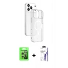 MARSİLYAN™- iPhone 17 Pro Kılıf Ahenk Minimal Serisi - Siyah Bilvis 3X AR HD Cam Ekran Koruyucu + Raze Metal Kamera Lens - GS