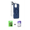 MARSİLYAN™- iPhone 17 Pro Kılıf Ahenk Minimal Serisi - Siyah Bilvis 5in1 3D Magic Cam Ekran Koruyucu + Raze Metal Kamera Lens - GI