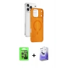 MARSİLYAN™- iPhone 17 Pro Kılıf Ahenk Minimal Serisi - Siyah Bilvis 5in1 5D Magic Hayalet Cam Ekran Koruyucu + Raze Metal Kamera Lens - GI