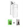 MARSİLYAN™- iPhone 17 Pro Kılıf Ahenk Minimal Serisi - Siyah Bilvis Hayalet Cam Ekran Koruyucu + Raze Metal Kamera Lens - TU
