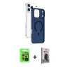 MARSİLYAN™- iPhone 17 Pro Kılıf Ahenk Minimal Serisi - Siyah Bilvis Hayalet Cam Ekran Koruyucu + Raze Metal Kamera Lens - TU