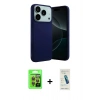MARSİLYAN™- iPhone 17 Pro Kılıf Ahenk Serisi - Şeffaf Pasifik Cam Ekran Koruyucu + Raze Metal Kamera Lens - TU