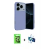 MARSİLYAN™- iPhone 17 Pro Kılıf Ahenk Serisi - Siyah 3D Antistatik Cam Ekran Koruyucu + Raze Metal Kamera Lens - GS