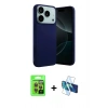 MARSİLYAN™- iPhone 17 Pro Kılıf Ahenk Serisi - Siyah 3D Antistatik Seramik Nano Ekran Koruyucu + Raze Metal Kamera Lens - TU