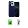 MARSİLYAN™- iPhone 17 Pro Kılıf Ahenk Serisi - Siyah Bilvis 3D Cam Ekran Koruyucu + Raze Metal Kamera Lens - GS