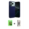 MARSİLYAN™- iPhone 17 Pro Kılıf Ahenk Serisi - Siyah Bilvis 3D Cam Ekran Koruyucu + Raze Metal Kamera Lens - TU