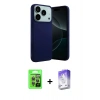 MARSİLYAN™- iPhone 17 Pro Kılıf Ahenk Serisi - Siyah Bilvis 5in1 3D Magic Cam Ekran Koruyucu + Raze Metal Kamera Lens - GI