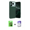MARSİLYAN™- iPhone 17 Pro Kılıf Ahenk Serisi - Siyah Bilvis 5in1 3D Magic Cam Ekran Koruyucu + Raze Metal Kamera Lens - GI