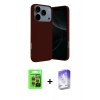 MARSİLYAN™- iPhone 17 Pro Kılıf Ahenk Serisi - Siyah Bilvis 5in1 3D Magic Cam Ekran Koruyucu + Raze Metal Kamera Lens - TU