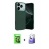 MARSİLYAN™- iPhone 17 Pro Kılıf Ahenk Serisi - Siyah Bilvis 5in1 5D Magic Hayalet Cam Ekran Koruyucu + Raze Metal Kamera Lens - GI