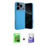 MARSİLYAN™- iPhone 17 Pro Kılıf Ahenk Serisi - Siyah Bilvis 5in1 5D Magic Hayalet Cam Ekran Koruyucu + Raze Metal Kamera Lens - GS