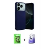 MARSİLYAN™- iPhone 17 Pro Kılıf Ahenk Serisi - Siyah Bilvis 5in1 5D Magic Hayalet Cam Ekran Koruyucu + Raze Metal Kamera Lens - GS