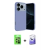 MARSİLYAN™- iPhone 17 Pro Kılıf Ahenk Serisi - Siyah Bilvis 5in1 5D Magic Hayalet Cam Ekran Koruyucu + Raze Metal Kamera Lens - GS