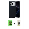 MARSİLYAN™- iPhone 17 Pro Kılıf Ahenk Serisi - Siyah Joko Magic 5D Hayalet Cam + Turuncu Raze Metal Kamera Lens