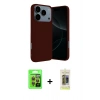 MARSİLYAN™- iPhone 17 Pro Kılıf Ahenk Serisi - Siyah Joko Magic 5D Hayalet Cam + Turuncu Raze Metal Kamera Lens