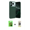 MARSİLYAN™- iPhone 17 Pro Kılıf Ahenk Serisi - Siyah Joko Magic 5D Hayalet Cam + Turuncu Raze Metal Kamera Lens