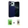 MARSİLYAN™- iPhone 17 Pro Kılıf Ahenk Serisi - Siyah Joko Magic 5D Hayalet Cam + Turuncu Raze Metal Kamera Lens