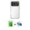 MARSİLYAN™- iPhone 17 Pro Kılıf Ahenk Yansıma Prime - Siyah 3D Antistatik Seramik Nano Ekran Koruyucu + Raze Metal Kamera Lens - GI