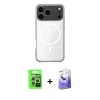 MARSİLYAN™- iPhone 17 Pro Kılıf Ahenk Yansıma Prime - Siyah Bilvis 5in1 5D Magic Hayalet Cam Ekran Koruyucu + Raze Metal Kamera Lens - GS