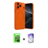 MARSİLYAN™- iPhone 17 Pro Kılıf Çekirdek Klasik Özel Seri - Siyah Bilvis 5in1 3D Magic Cam Ekran Koruyucu + Gri Raze Metal Kamera Lens